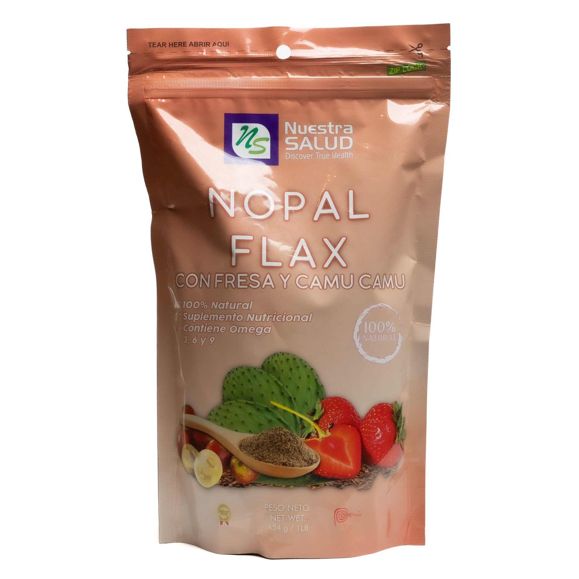 Nopal Flax Fresa y Camu Camu